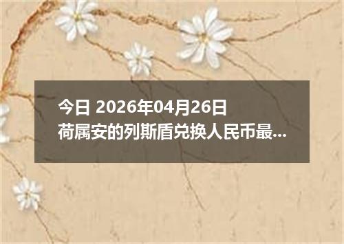 今日 2026年04月26日 荷属安的列斯盾兑换人民币最新汇率行情