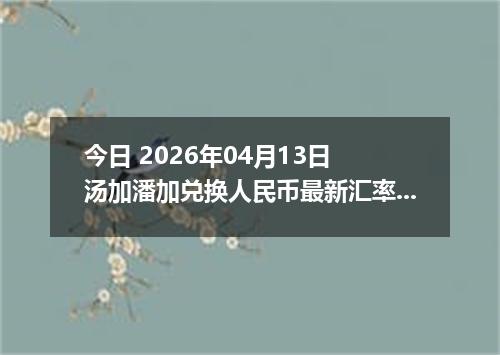 今日 2026年04月13日 汤加潘加兑换人民币最新汇率行情