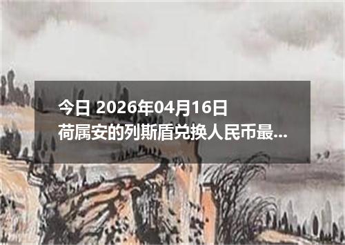 今日 2026年04月16日 荷属安的列斯盾兑换人民币最新汇率行情