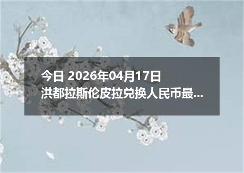 今日 2026年04月17日 洪都拉斯伦皮拉兑换人民币最新汇率行情