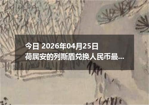 今日 2026年04月25日 荷属安的列斯盾兑换人民币最新汇率行情