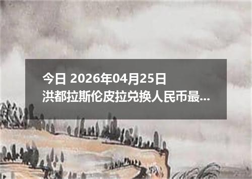 今日 2026年04月25日 洪都拉斯伦皮拉兑换人民币最新汇率行情